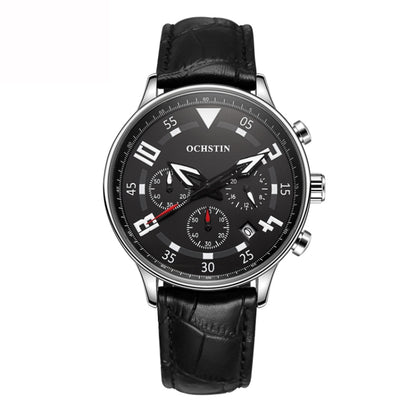 Montre en cuir multifonctionnelle à quartz pour homme, Ochstin 6050B