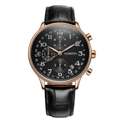 Montre homme multifonction à quartz en cuir, Ochstin 6050C
