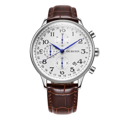 Montre homme multifonction à quartz en cuir, Ochstin 6050C