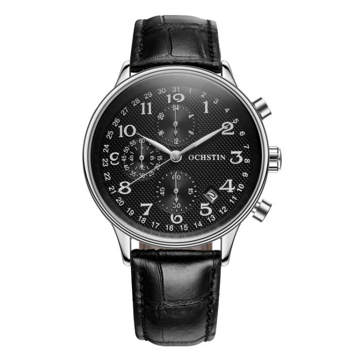 Montre homme multifonction à quartz en cuir, Ochstin 6050C