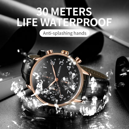 Montre homme multifonction à quartz en cuir, Ochstin 6050C