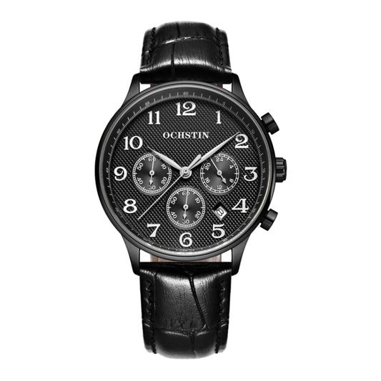 Montre multifonction à quartz en cuir pour homme, Ochstin 6050E