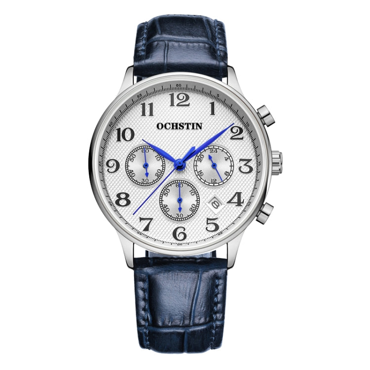 Montre multifonction à quartz en cuir pour homme, Ochstin 6050E