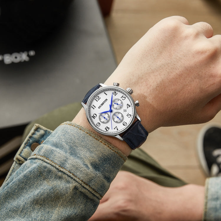 Montre multifonction à quartz en cuir pour homme, Ochstin 6050E