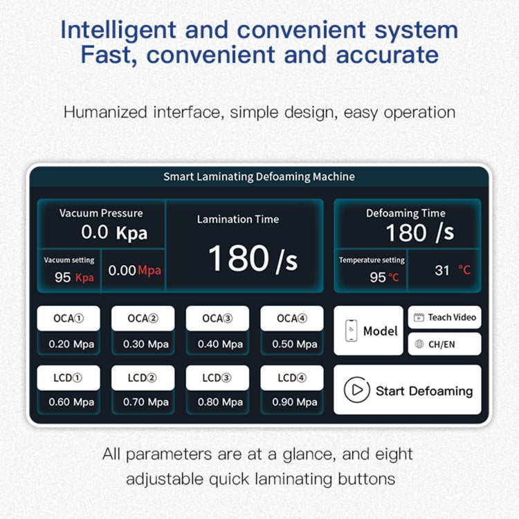 TBK 208C 15-inch Curved Screen Laminating and Defoaming Machine, Plug:US Plug, US Plug, EU Plug, UK Plug, AU Plug