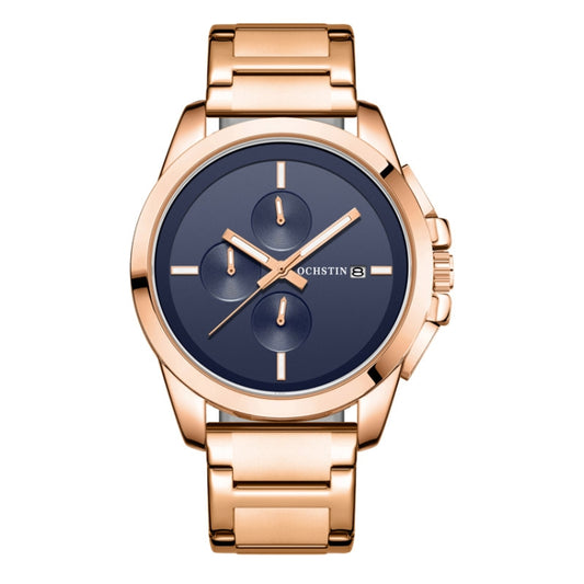 Montre Homme Multifonction à Quartz en Acier à Bracelet, Série Pilote, OCHSTIN 6059C