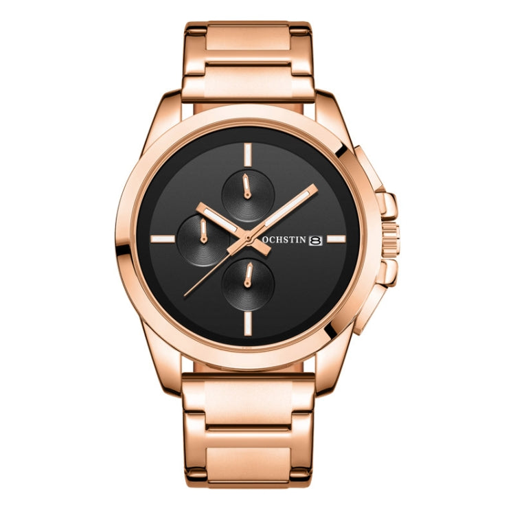 Montre Homme Multifonction à Quartz en Acier à Bracelet, Série Pilote, OCHSTIN 6059C