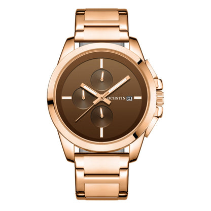 Montre Homme Multifonction à Quartz en Acier à Bracelet, Série Pilote, OCHSTIN 6059C