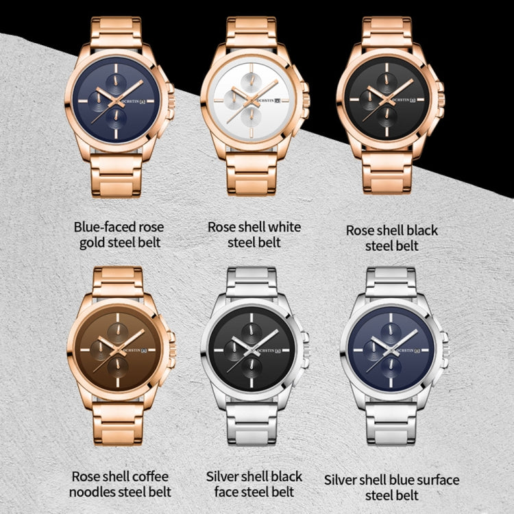 Montre Homme Multifonction à Quartz en Acier à Bracelet, Série Pilote, OCHSTIN 6059C