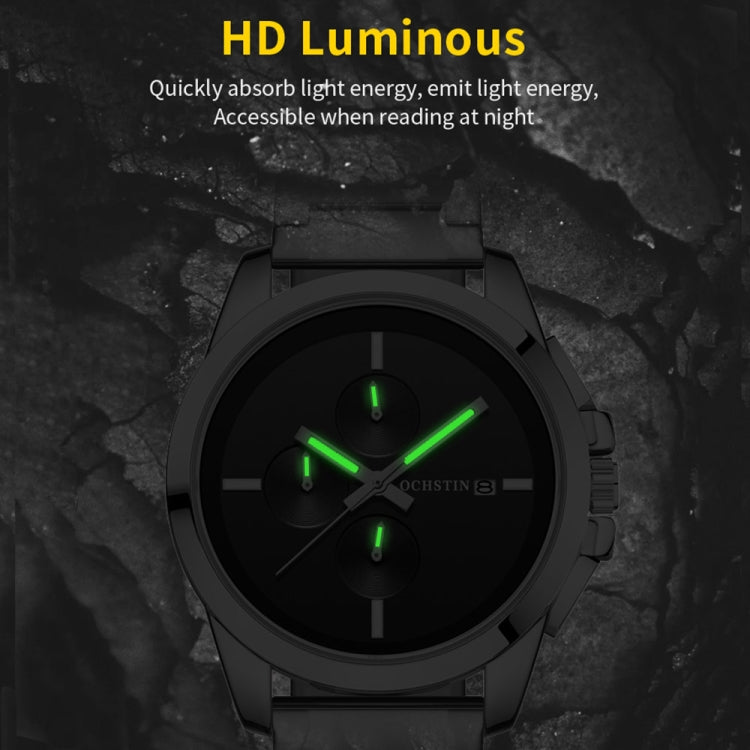 Montre Homme Multifonction à Quartz en Acier à Bracelet, Série Pilote, OCHSTIN 6059C