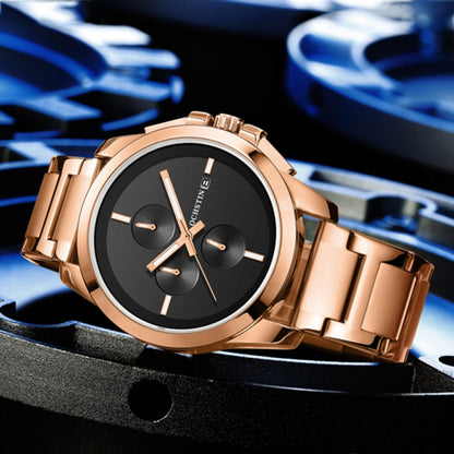 Montre Homme Multifonction à Quartz en Acier à Bracelet, Série Pilote, OCHSTIN 6059C