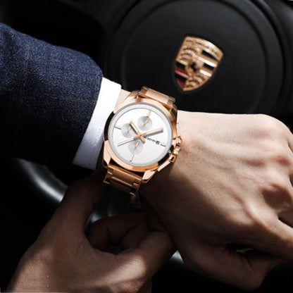 Montre Homme Multifonction à Quartz en Acier à Bracelet, Série Pilote, OCHSTIN 6059C