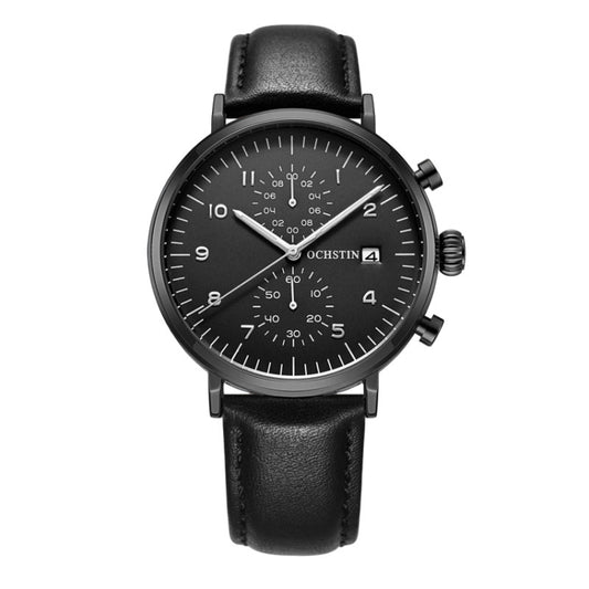 Montre Homme Multifonction Quartz Étanché Cuir, OCHSTIN 6076C