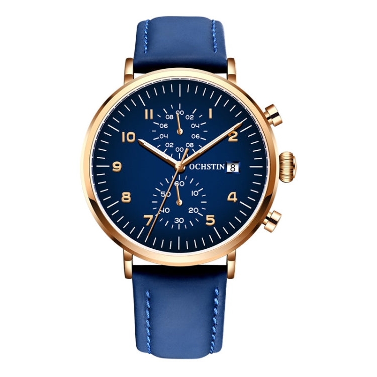 Montre Homme Multifonction Quartz Étanché Cuir, OCHSTIN 6076C