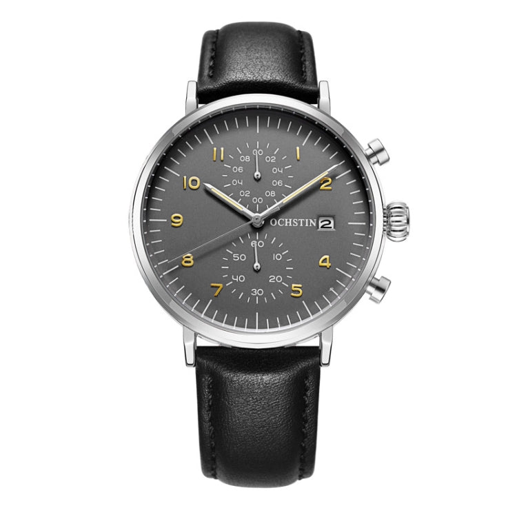 Montre Homme Multifonction Quartz Étanché Cuir, OCHSTIN 6076C