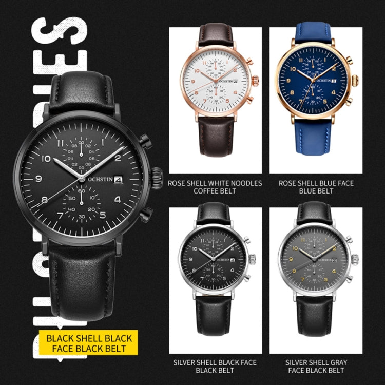 Montre Homme Multifonction Quartz Étanché Cuir, OCHSTIN 6076C