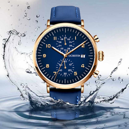 Montre Homme Multifonction Quartz Étanché Cuir, OCHSTIN 6076C