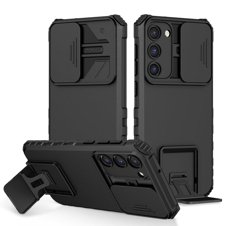 Stereoscopic Holder Sliding Camshield Phone Case, For Samsung Galaxy A04 4G, For Samsung Galaxy S23 5G, For Samsung Galaxy S23+ 5G, For Samsung Galaxy S23 Ultra 5G, For Samsung Galaxy A14 5G
