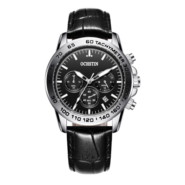 Montre multifonction étanche à quartz en cuir pour homme, OCHSTIN 6117C
