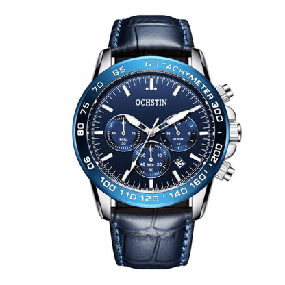 Montre multifonction étanche à quartz en cuir pour homme, OCHSTIN 6117C