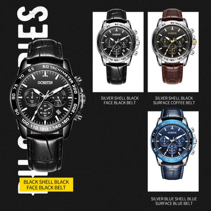 Montre multifonction étanche à quartz en cuir pour homme, OCHSTIN 6117C