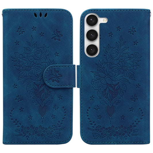 Butterfly Rose Embossed Leather Phone Case, For Samsung Galaxy S23 5G, For Samsung Galaxy S23+ 5G, For Samsung Galaxy S23 Ultra 5G, For Huawei nova Y70 Plus, For Motorola Moto G72, For OPPO A17, For Realme C33, For Xiaomi 12T Pro, For Xiaomi Redmi A1+ ...