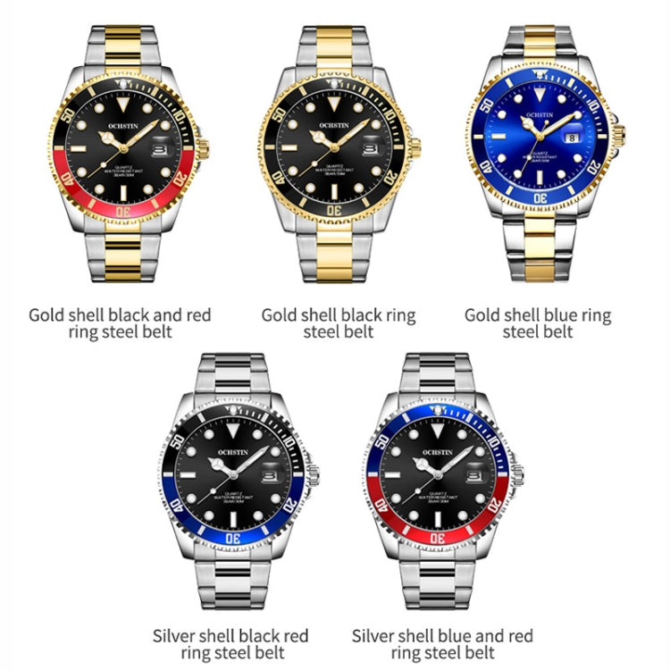 Montre Homme Multifonctionnelle en Quartz Étanche Lumineuse avec Bracelet en Acier, OCHSTIN 7019E