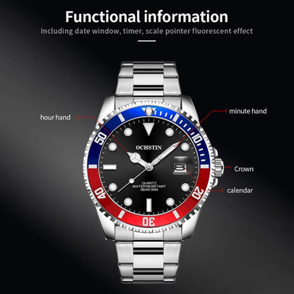 Montre Homme Multifonctionnelle en Quartz Étanche Lumineuse avec Bracelet en Acier, OCHSTIN 7019E