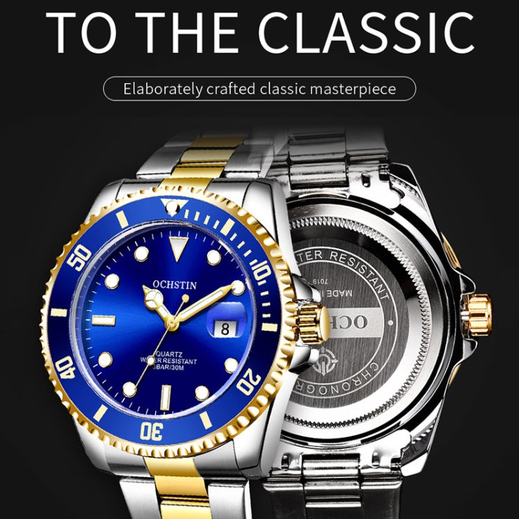 Montre Homme Multifonctionnelle en Quartz Étanche Lumineuse avec Bracelet en Acier, OCHSTIN 7019E