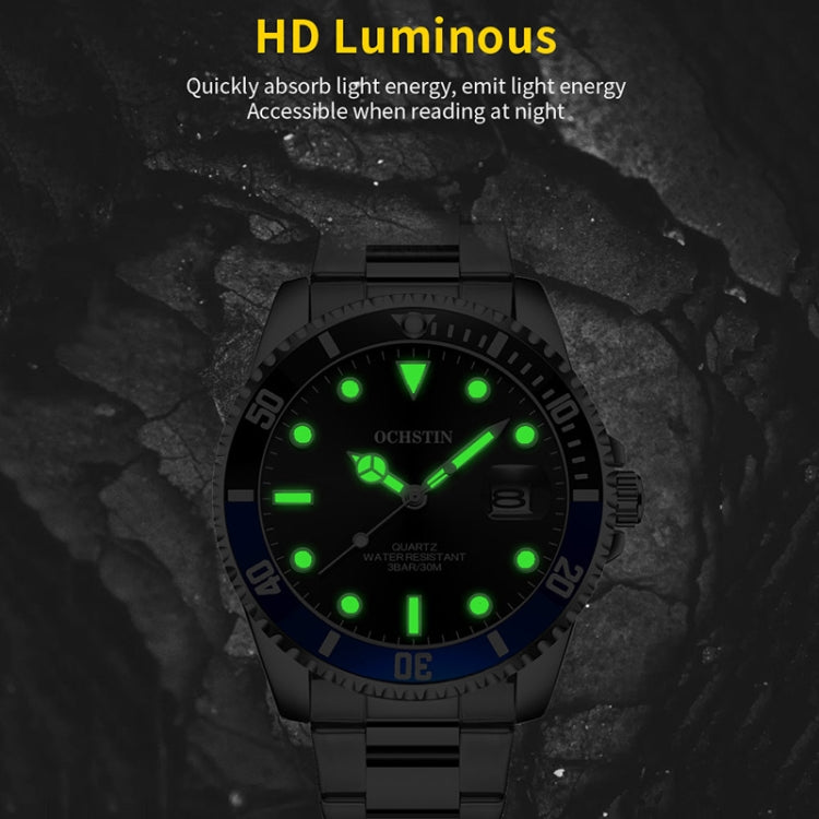 Montre Homme Multifonctionnelle en Quartz Étanche Lumineuse avec Bracelet en Acier, OCHSTIN 7019E