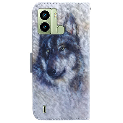 Coloured Drawing Flip Leather Phone Case, For Tecno Pop 6 Fingerprint, For Nokia G60