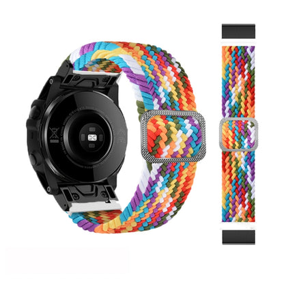 Adjustable Nylon Braided Elasticity Watch Band, For Garmin Fenix 7