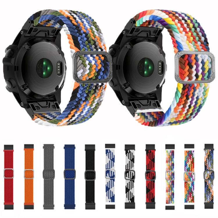 Adjustable Nylon Braided Elasticity Watch Band, For Garmin Fenix 7