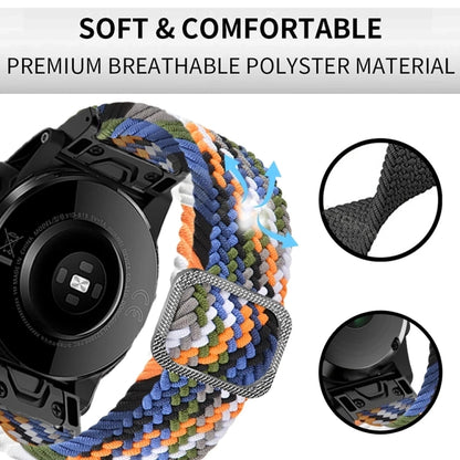 Adjustable Nylon Braided Elasticity Watch Band, For Garmin Fenix 7