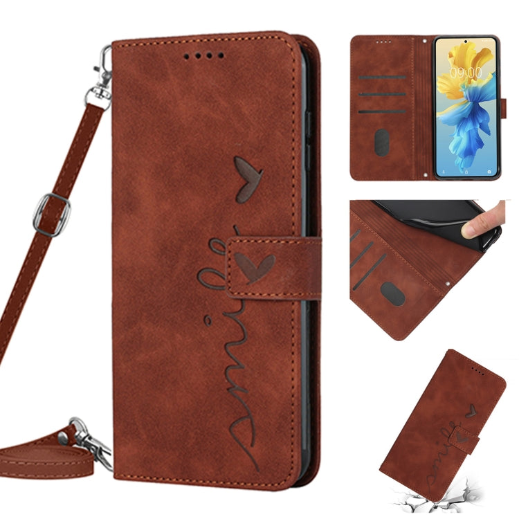 Skin Feel Heart Pattern Leather Phone Case with Lanyard, For Infinix Hot 11 2022, For Infinix Hot 12 Pro, For Infinix Hot 20 4G, For Infinix Hot 20 5G, For Infinix Hot 20S, For Tecno Pop 6, For Tecno Pop 6 Pro, For Tecno Pova Neo 2                     ...