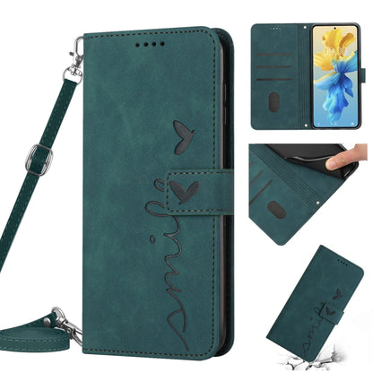 Skin Feel Heart Pattern Leather Phone Case with Lanyard, For Infinix Hot 11 2022, For Infinix Hot 12 Pro, For Infinix Hot 20 4G, For Infinix Hot 20 5G, For Infinix Hot 20S, For Tecno Pop 6, For Tecno Pop 6 Pro, For Tecno Pova Neo 2                     ...