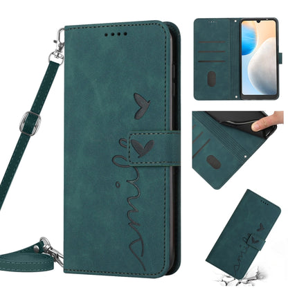 Skin Feel Heart Pattern Leather Phone Case with Lanyard, For Infinix Hot 11 2022, For Infinix Hot 12 Pro, For Infinix Hot 20 4G, For Infinix Hot 20 5G, For Infinix Hot 20S, For Tecno Pop 6, For Tecno Pop 6 Pro, For Tecno Pova Neo 2                     ...