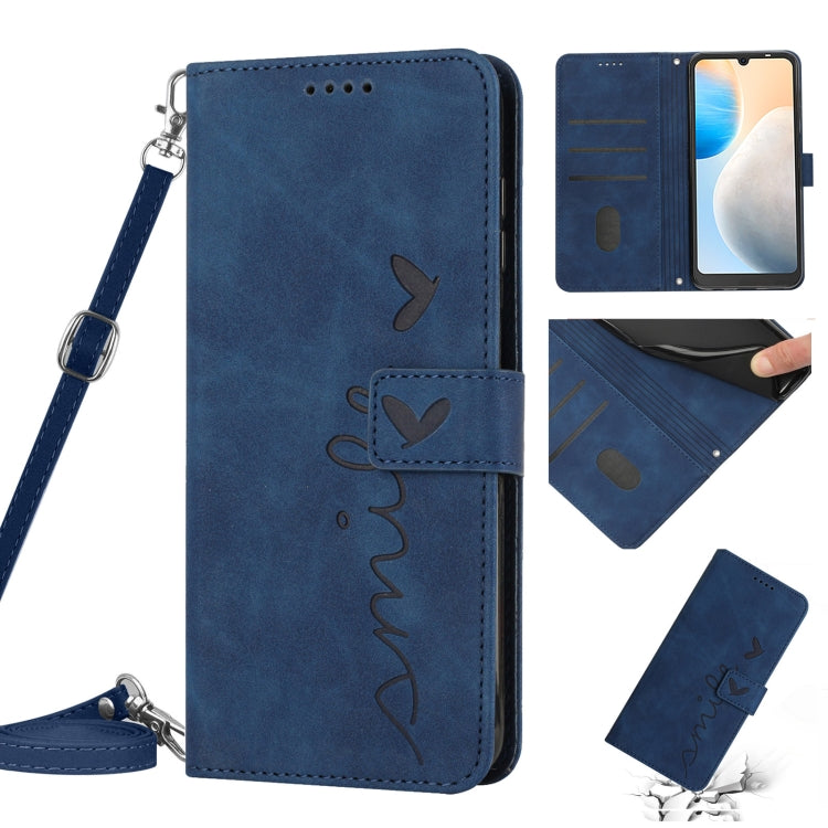 Skin Feel Heart Pattern Leather Phone Case with Lanyard, For Infinix Hot 11 2022, For Infinix Hot 12 Pro, For Infinix Hot 20 4G, For Infinix Hot 20 5G, For Infinix Hot 20S, For Tecno Pop 6, For Tecno Pop 6 Pro, For Tecno Pova Neo 2                     ...