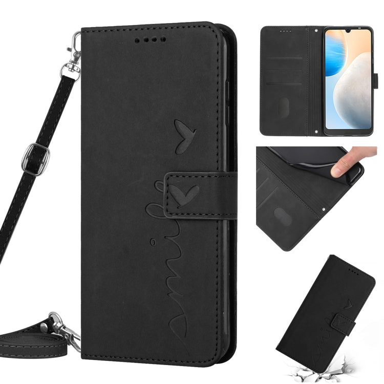 Skin Feel Heart Pattern Leather Phone Case with Lanyard, For Infinix Hot 11 2022, For Infinix Hot 12 Pro, For Infinix Hot 20 4G, For Infinix Hot 20 5G, For Infinix Hot 20S, For Tecno Pop 6, For Tecno Pop 6 Pro, For Tecno Pova Neo 2                     ...