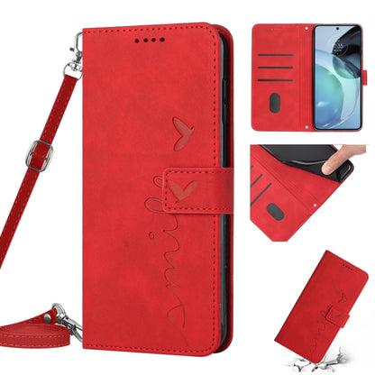 Skin Feel Heart Pattern Leather Phone Case with Lanyard, For Infinix Hot 11 2022, For Infinix Hot 12 Pro, For Infinix Hot 20 4G, For Infinix Hot 20 5G, For Infinix Hot 20S, For Tecno Pop 6, For Tecno Pop 6 Pro, For Tecno Pova Neo 2                     ...