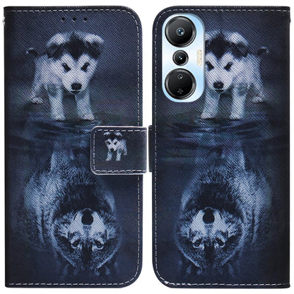 Coloured Drawing Flip Leather Phone Case, For Infinix Hot 20, For Infinix Hot 20 5G, For Infinix Hot 20i, For Infinix Hot 20s, For Realme Q3S / Q3T / 9 SE / 9 5G Speed, For Tecno Pova 4, For Tecno Pova Neo 2, For Xiaomi Redmi 11 Prime 4G