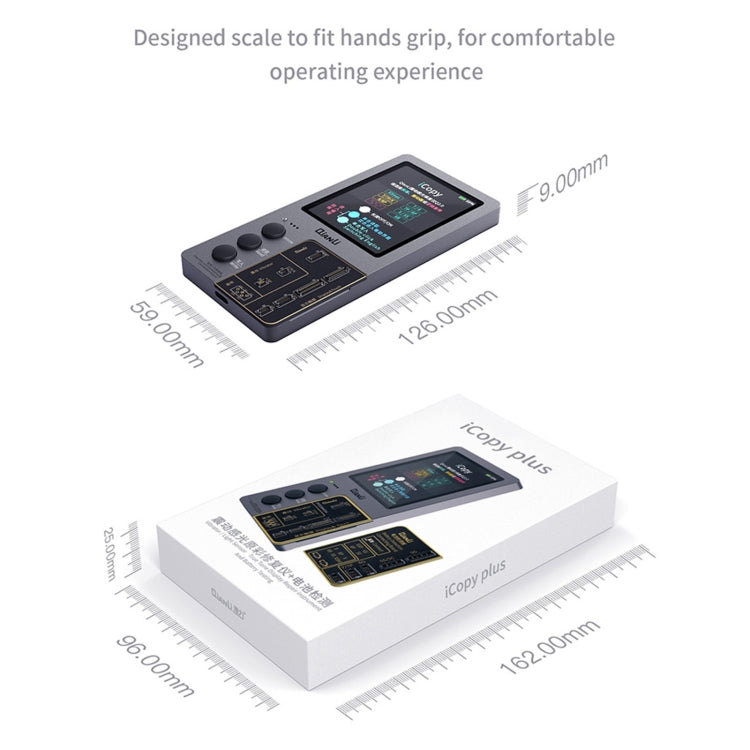 Pour iPhone 6 - 13 Pro Max Qianli iCopy Plus 2.2 Programmeur de détection de réparation, édition standard, avec carte de batterie, avec carte de batterie + carte d'écouteurs, module de batterie