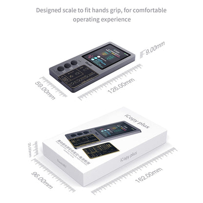 Pour iPhone 6 - 13 Pro Max Qianli iCopy Plus 2.2 Programmeur de détection de réparation, édition standard, avec carte de batterie, avec carte de batterie + carte d'écouteurs, module de batterie