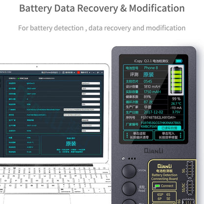 For iPhone 6 - 13 Pro Max Qianli iCopy Plus 2.2 Repair Detection Programmer, Battery Module