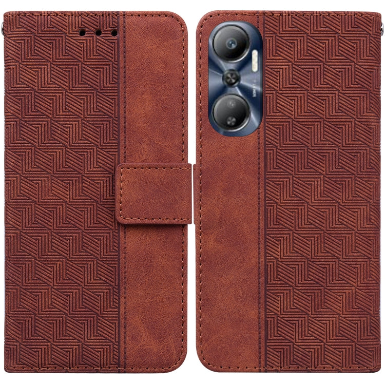 Geometric Embossed Leather Phone Case, For Infinix Hot 20, For Infinix Hot 20 5G, For Infinix Hot 20i, For Infinix Hot 20s, For Realme Q3S / Q3T / 9 SE / 9 5G Speed, For Tecno Pova 4, For Tecno Pova Neo 2, For Xiaomi Redmi 11 Prime 4G                  ...