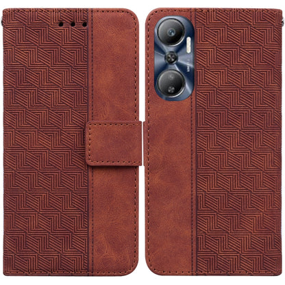 Geometric Embossed Leather Phone Case, For Infinix Hot 20, For Infinix Hot 20 5G, For Infinix Hot 20i, For Infinix Hot 20s, For Realme Q3S / Q3T / 9 SE / 9 5G Speed, For Tecno Pova 4, For Tecno Pova Neo 2, For Xiaomi Redmi 11 Prime 4G                  ...