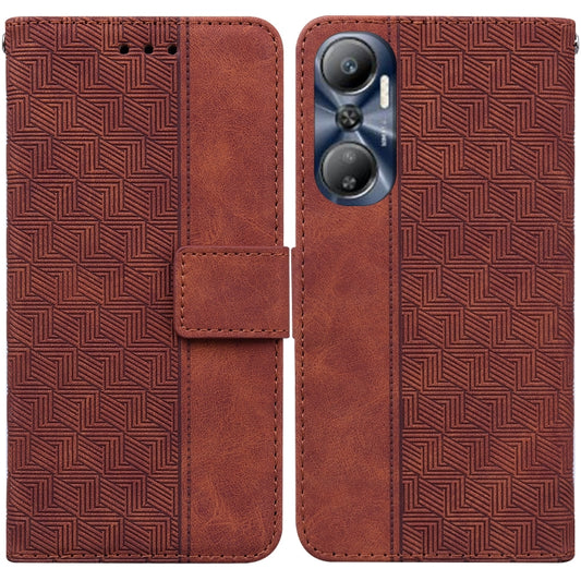 Geometric Embossed Leather Phone Case, For Infinix Hot 20, For Infinix Hot 20 5G, For Infinix Hot 20i, For Infinix Hot 20s, For Realme Q3S / Q3T / 9 SE / 9 5G Speed, For Tecno Pova 4, For Tecno Pova Neo 2, For Xiaomi Redmi 11 Prime 4G                  ...