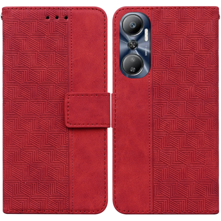 Geometric Embossed Leather Phone Case, For Infinix Hot 20, For Infinix Hot 20 5G, For Infinix Hot 20i, For Infinix Hot 20s, For Realme Q3S / Q3T / 9 SE / 9 5G Speed, For Tecno Pova 4, For Tecno Pova Neo 2, For Xiaomi Redmi 11 Prime 4G                  ...