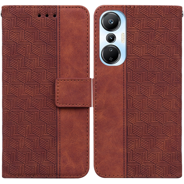 Geometric Embossed Leather Phone Case, For Infinix Hot 20, For Infinix Hot 20 5G, For Infinix Hot 20i, For Infinix Hot 20s, For Realme Q3S / Q3T / 9 SE / 9 5G Speed, For Tecno Pova 4, For Tecno Pova Neo 2, For Xiaomi Redmi 11 Prime 4G                  ...