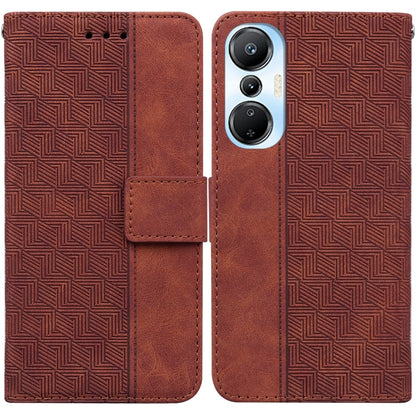 Geometric Embossed Leather Phone Case, For Infinix Hot 20, For Infinix Hot 20 5G, For Infinix Hot 20i, For Infinix Hot 20s, For Realme Q3S / Q3T / 9 SE / 9 5G Speed, For Tecno Pova 4, For Tecno Pova Neo 2, For Xiaomi Redmi 11 Prime 4G                  ...